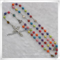 Wooden Rosary with Red Oval Beads and Cross Item: Io-Cr245